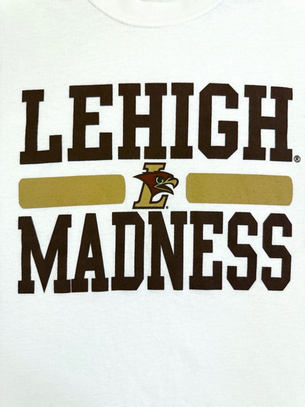 Lehigh Madness T Shirt Large Gildan Heavy Cotton White College Basketball Tee